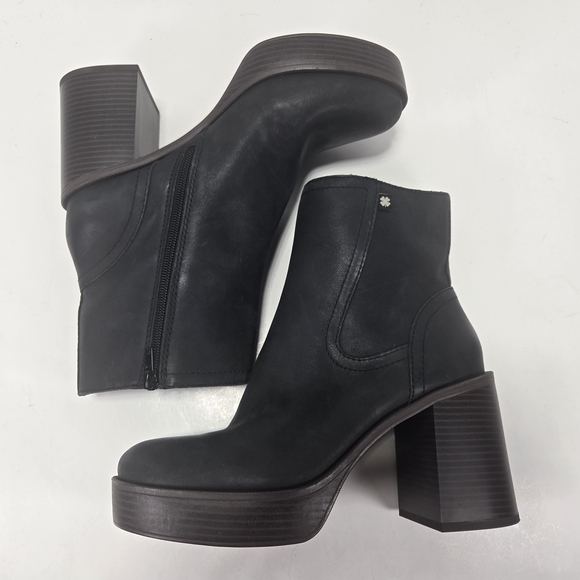 *NWOT* Lucky Brand Olliner Platform Chunky Heeled Black Boots Size 8.5 Women's - Picture 6 of 12